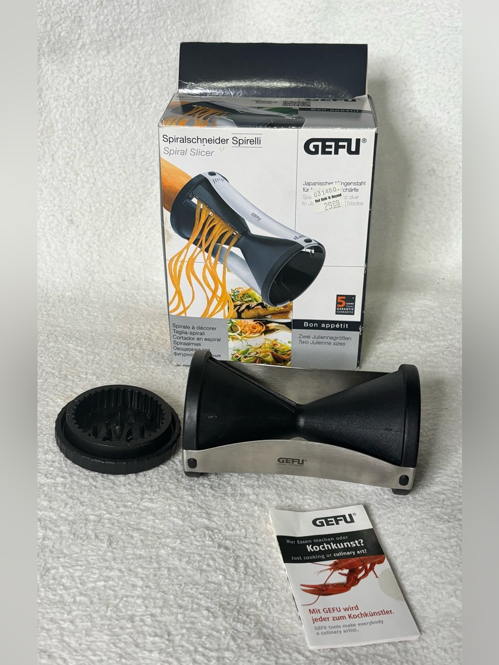 GEFU Black Spiral Slicer — Vegetable Spiralizer